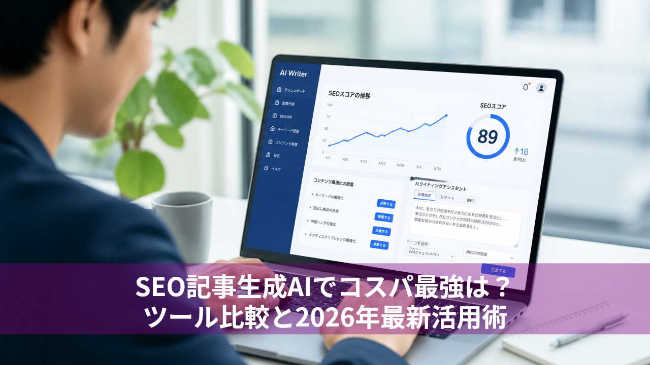SEO記事生成AIでコスパ最強は？ツール比較と2026年最新活用術