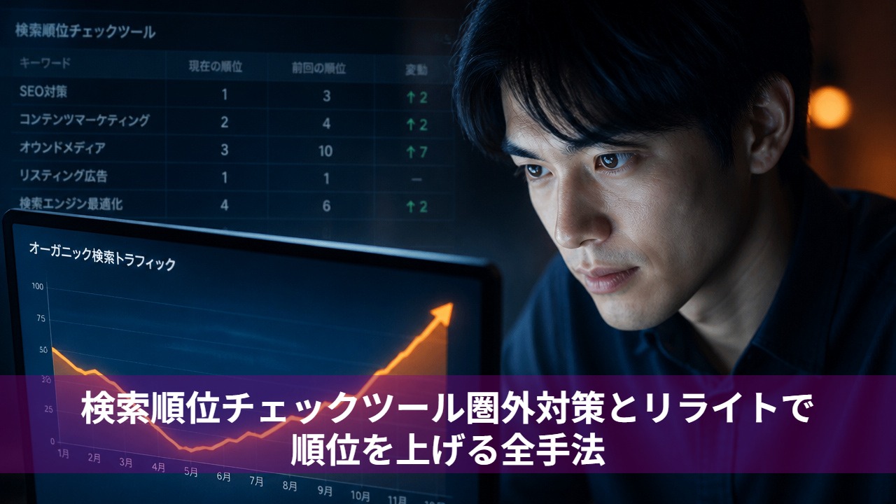 検索順位チェックツール圏外対策とリライトで順位を上げる全手法