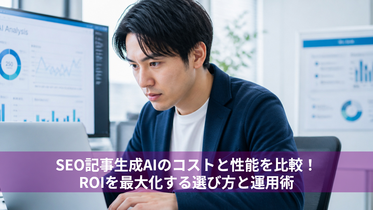 SEO記事生成AIのコストと性能を比較！ROIを最大化する選び方と運用術