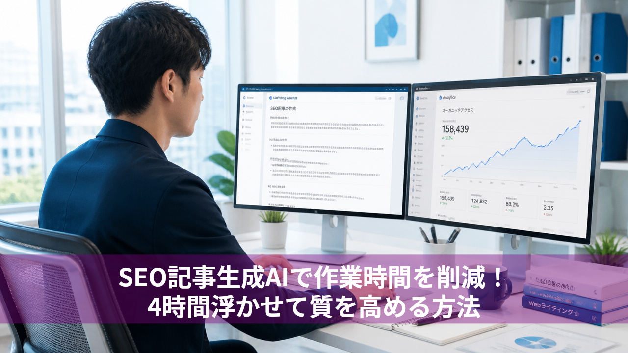 SEO記事生成AIで作業時間を削減！4時間浮かせて質を高める方法
