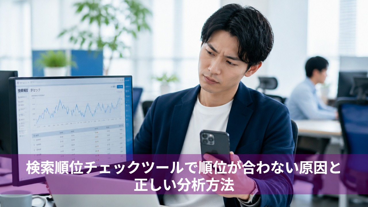検索順位チェックツールで順位が合わない原因と正しい分析方法