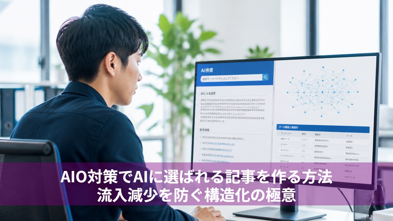 AIO対策でAIに選ばれる記事を作る方法｜流入減少を防ぐ構造化の極意