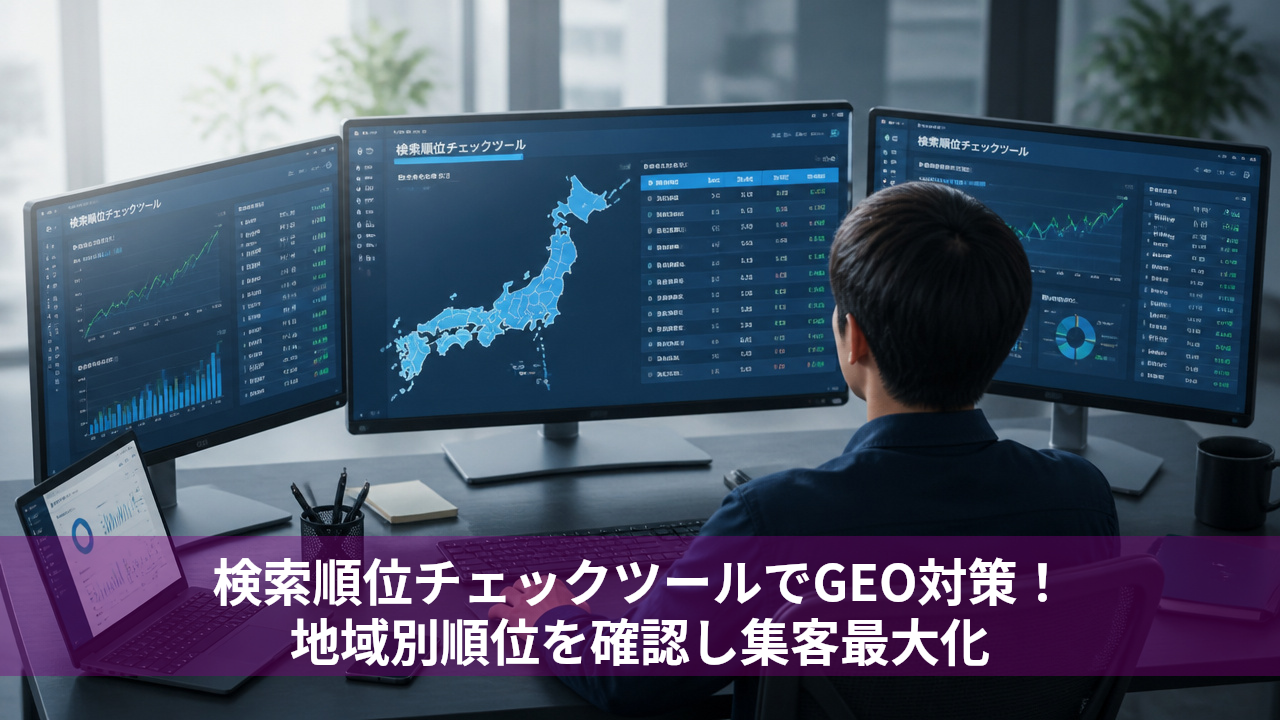 検索順位チェックツールでGEO対策！地域別順位を確認し集客最大化