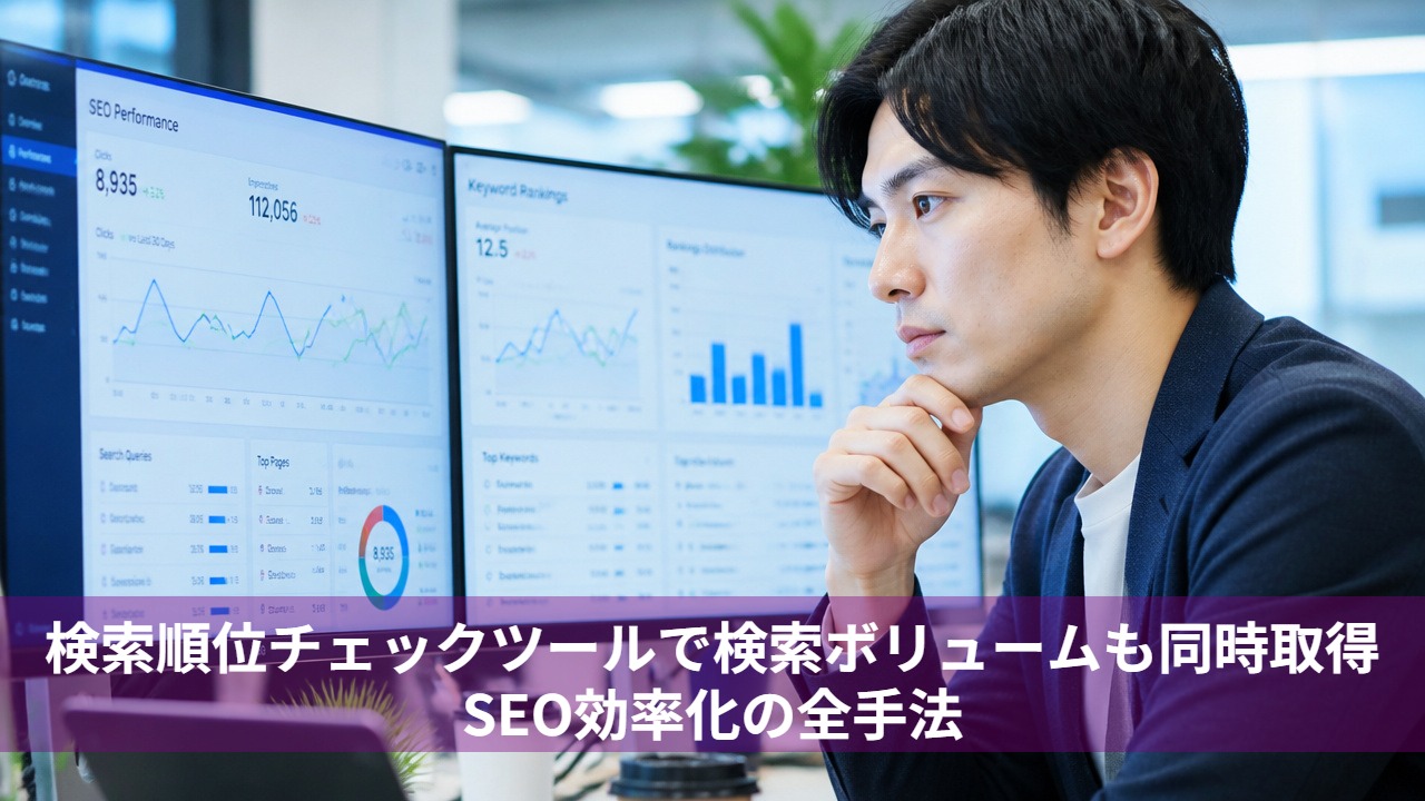 検索順位チェックツールで検索ボリュームも同時取得！SEO効率化の全手法