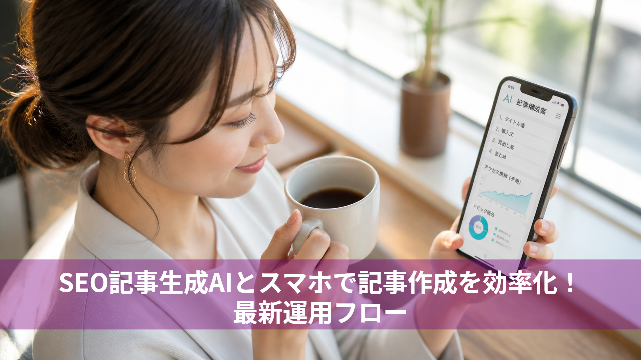 SEO記事生成AIとスマホで記事作成を効率化！最新運用フロー