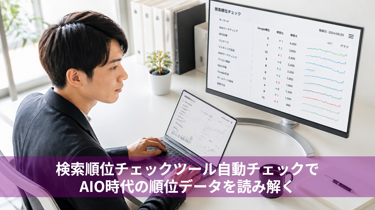 検索順位チェックツール自動チェックでAIO時代の順位データを読み解く
