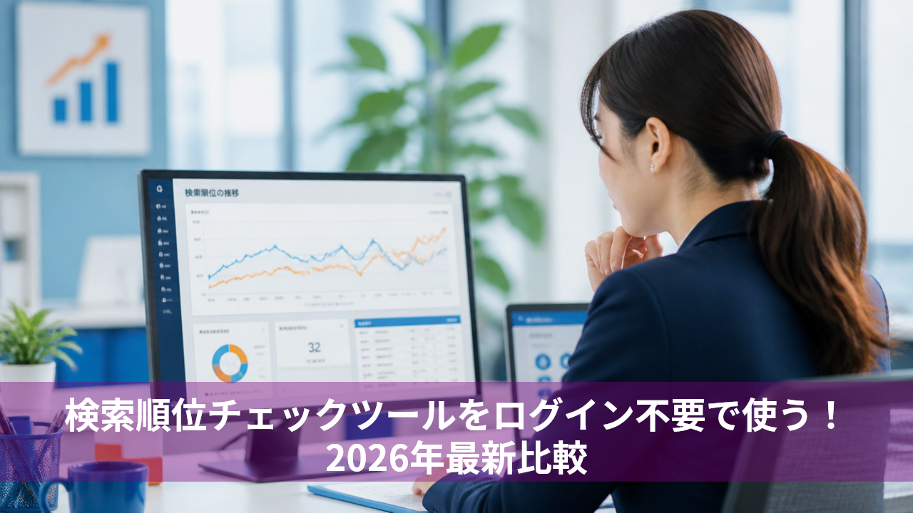 検索順位チェックツールをログイン不要で使う!2026年最新比較