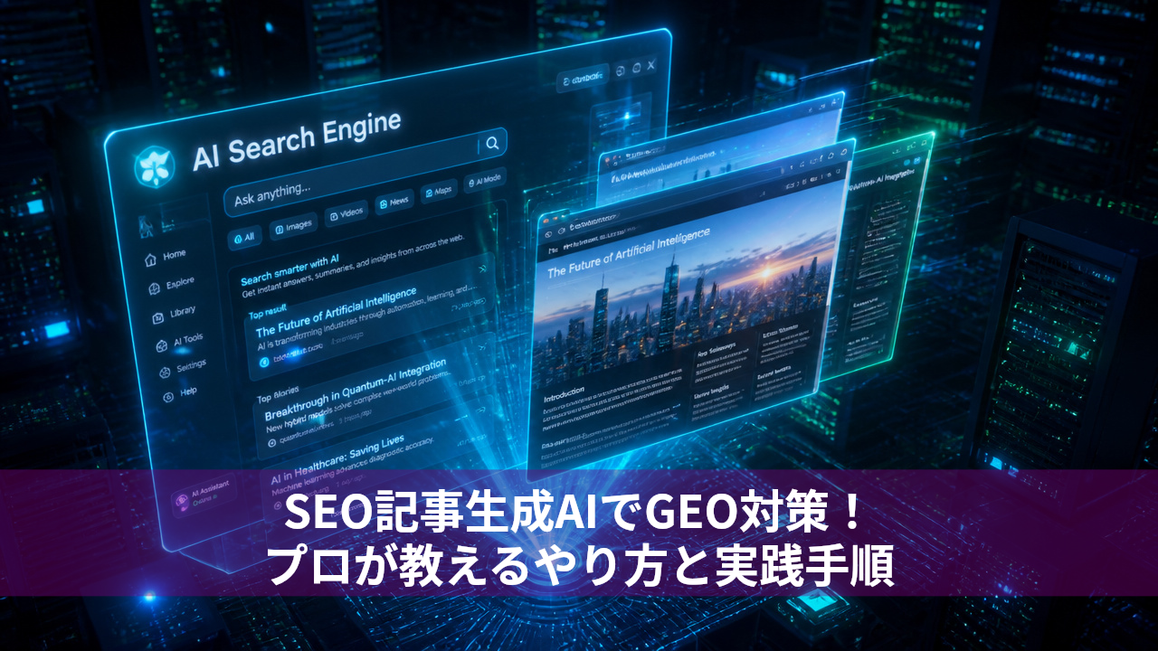 SEO記事生成AIでGEO対策！プロが教えるやり方と実践手順