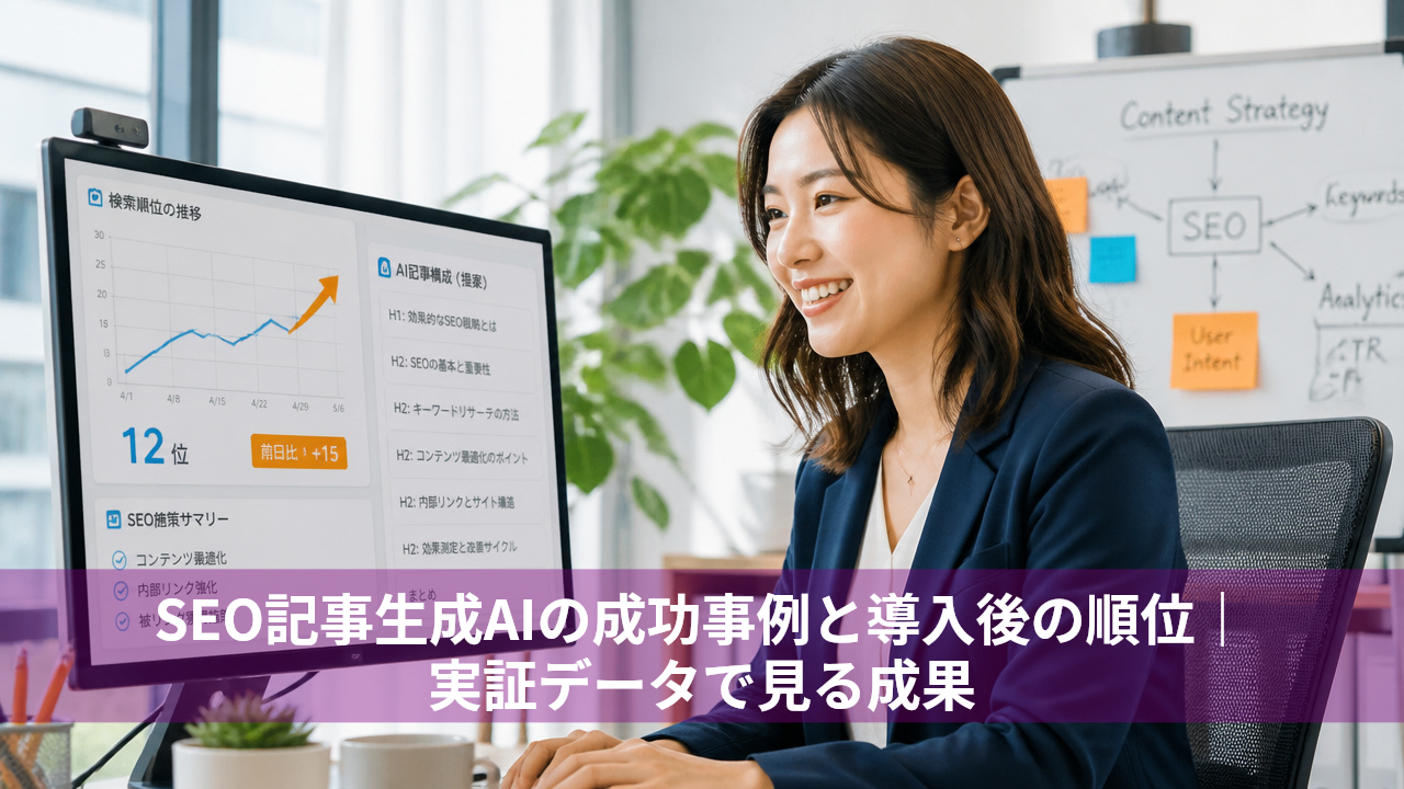 SEO記事生成AIの成功事例と導入後の順位｜実証データで見る成果