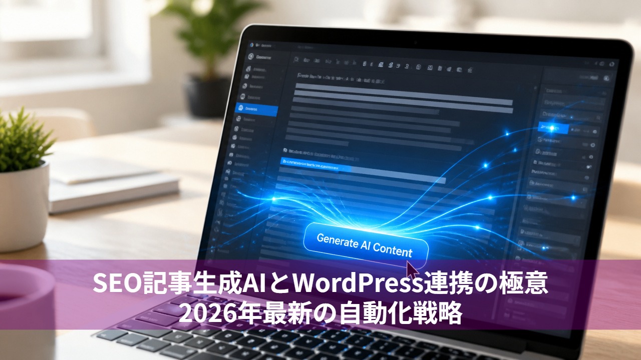 SEO記事生成AIとWordPress連携の極意|2026年最新の自動化戦略