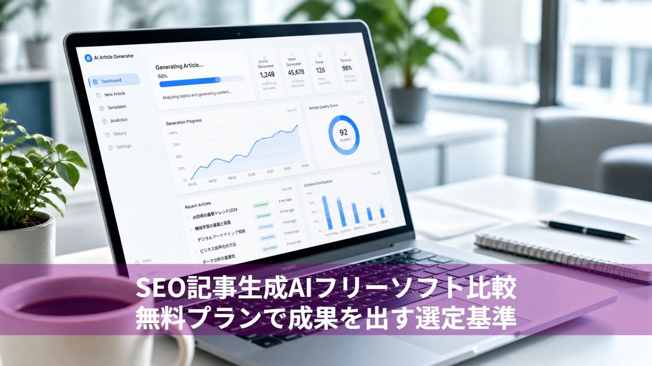 SEO記事生成AIフリーソフト比較|無料プランで成果を出す選定基準