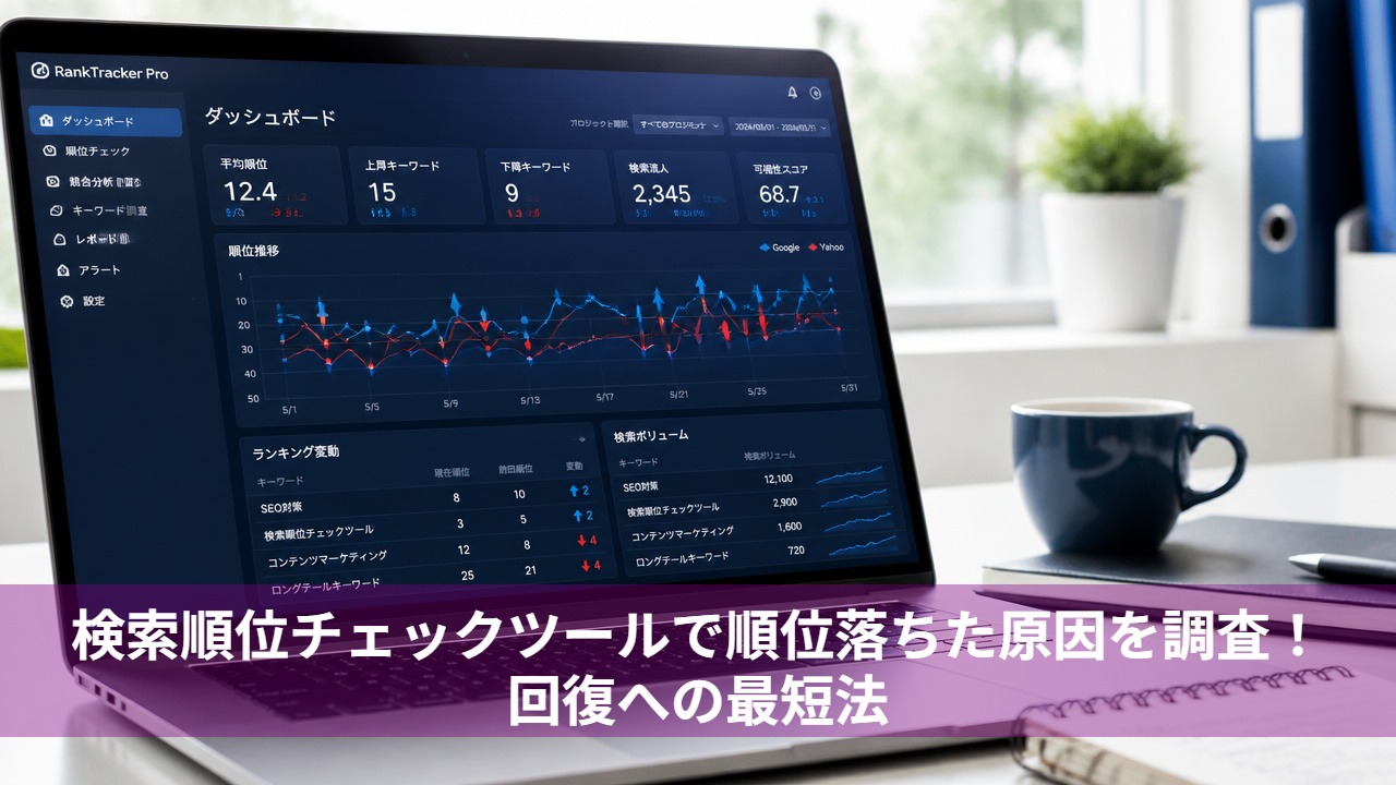 検索順位チェックツールで順位落ちた原因を調査！回復への最短法