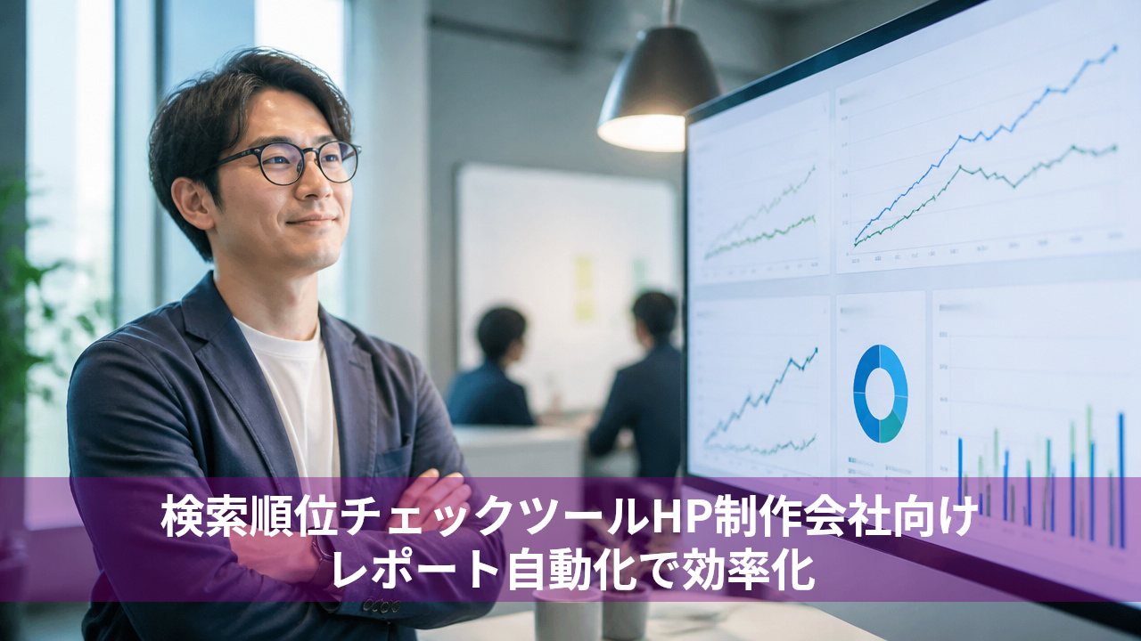 検索順位チェックツールHP制作会社向けレポート自動化で効率化