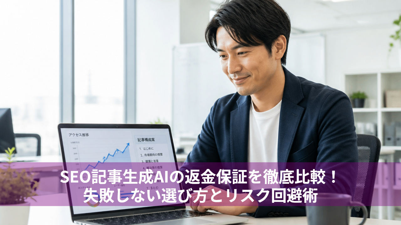 SEO記事生成AIの返金保証を徹底比較！失敗しない選び方とリスク回避術