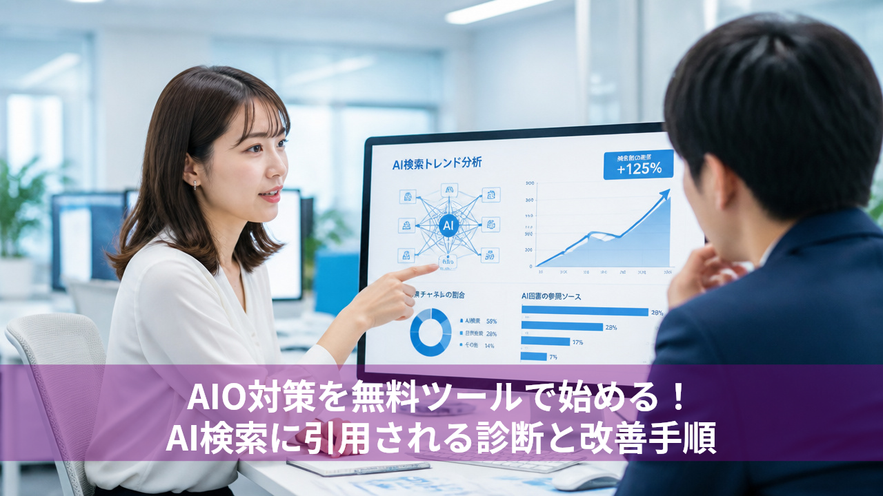AIO対策を無料ツールで始める！AI検索に引用される診断と改善手順