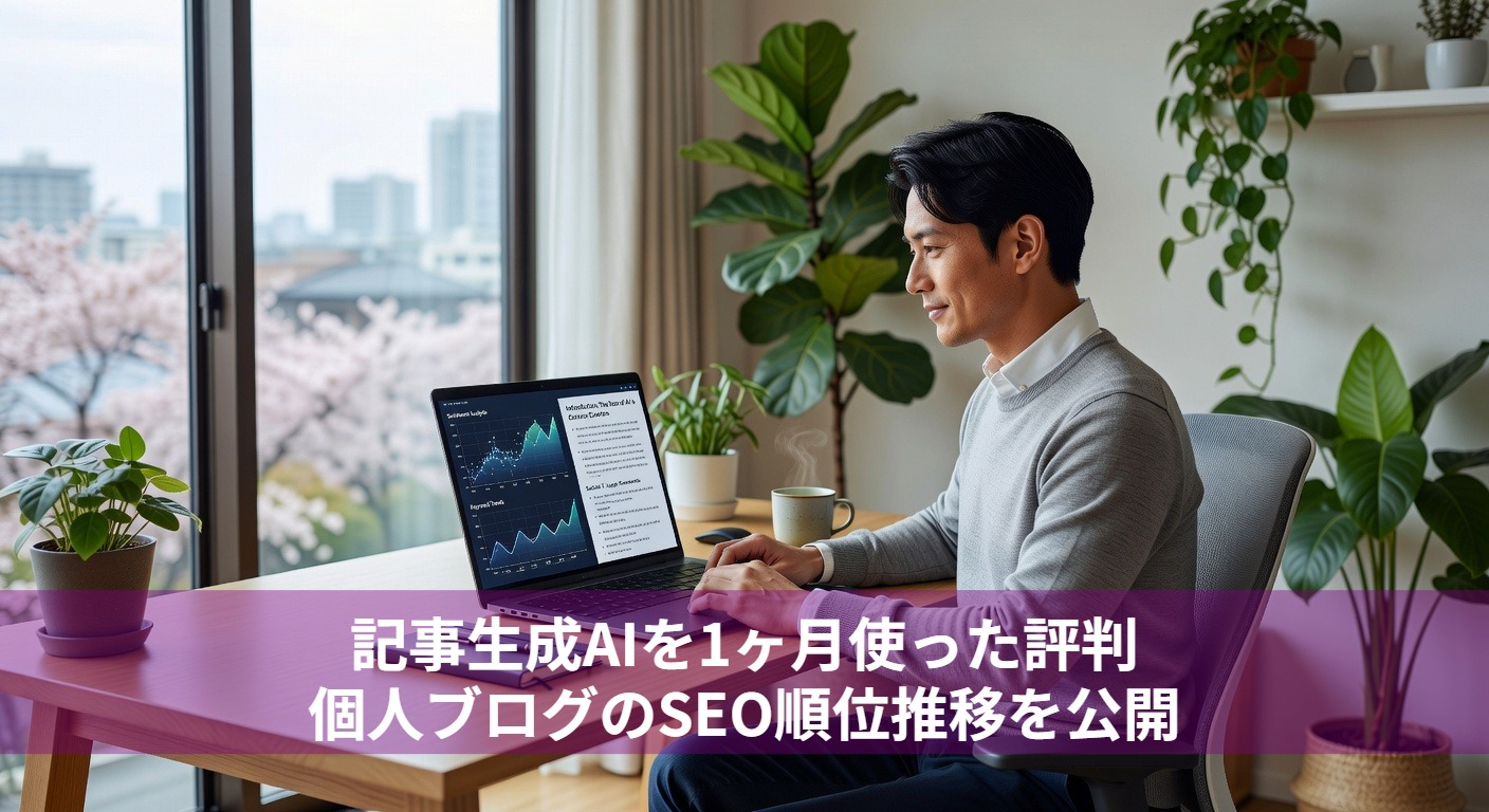 記事生成AIを1ヶ月使った評判｜個人ブログのSEO順位推移を公開
