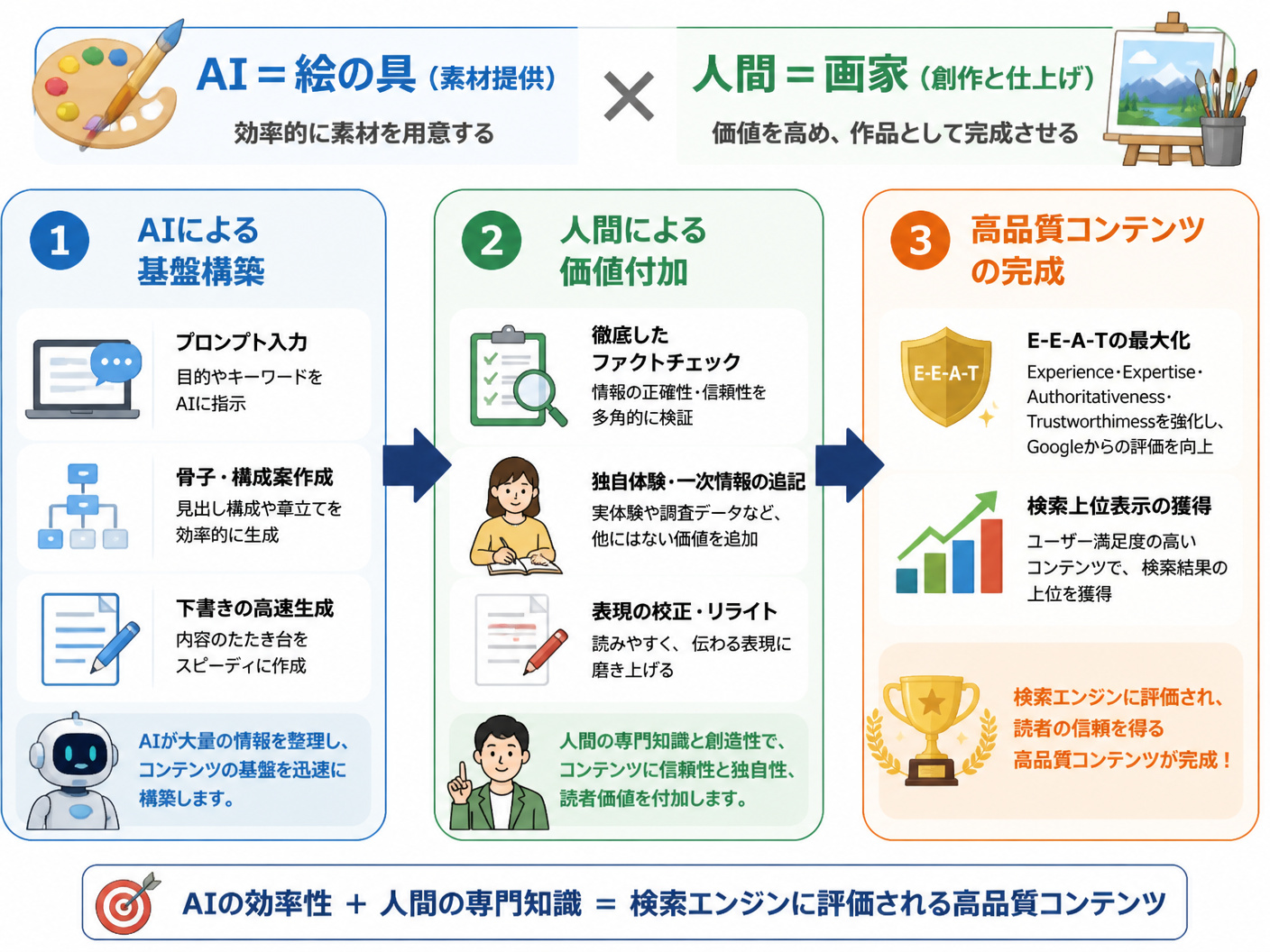 【文脈】AIの効率性と人間の専門知識を掛け合わせることで