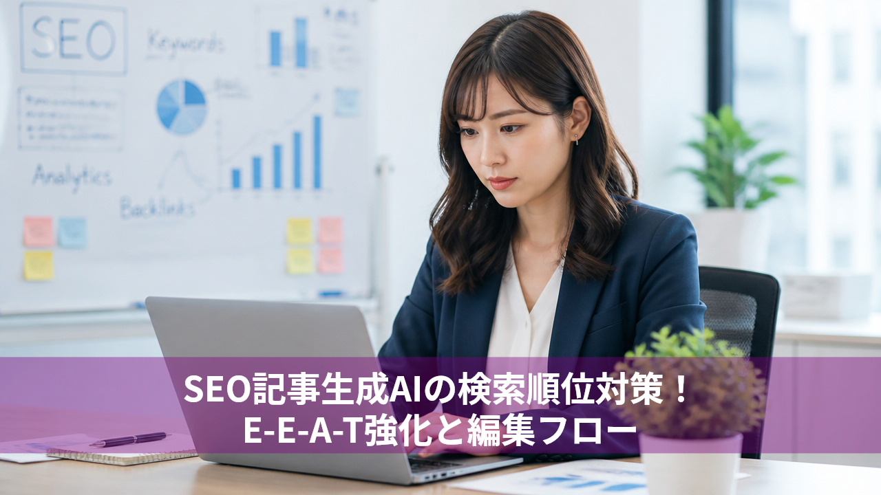 SEO記事生成AIの検索順位対策！E-E-A-T強化と編集フロー