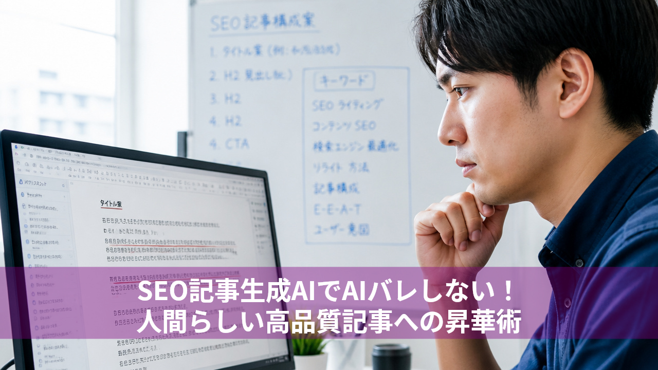 SEO記事生成AIでAIバレしない！人間らしい高品質記事への昇華術
