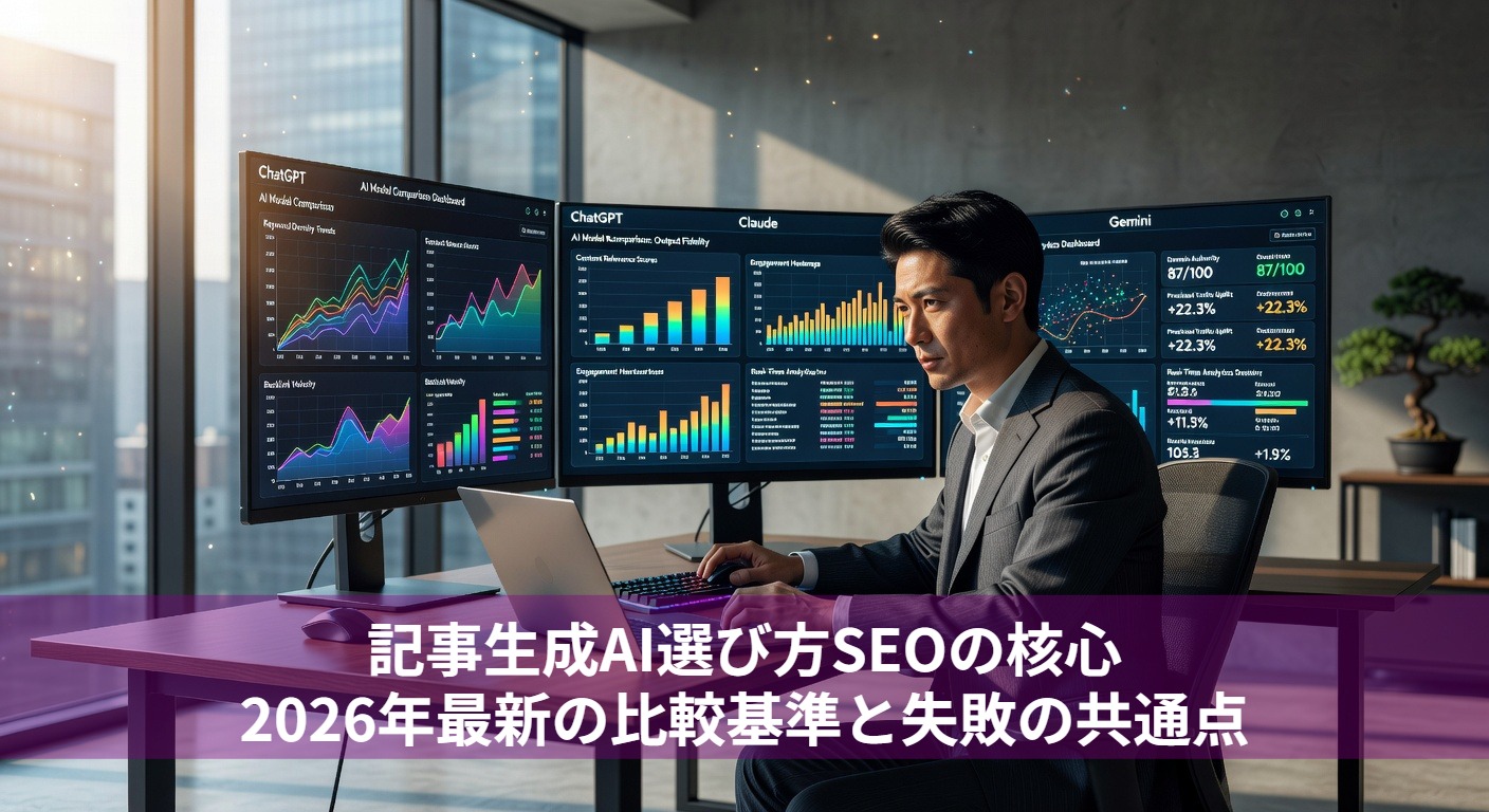 記事生成AI選び方SEOの核心｜2026年最新の比較基準と失敗の共通点