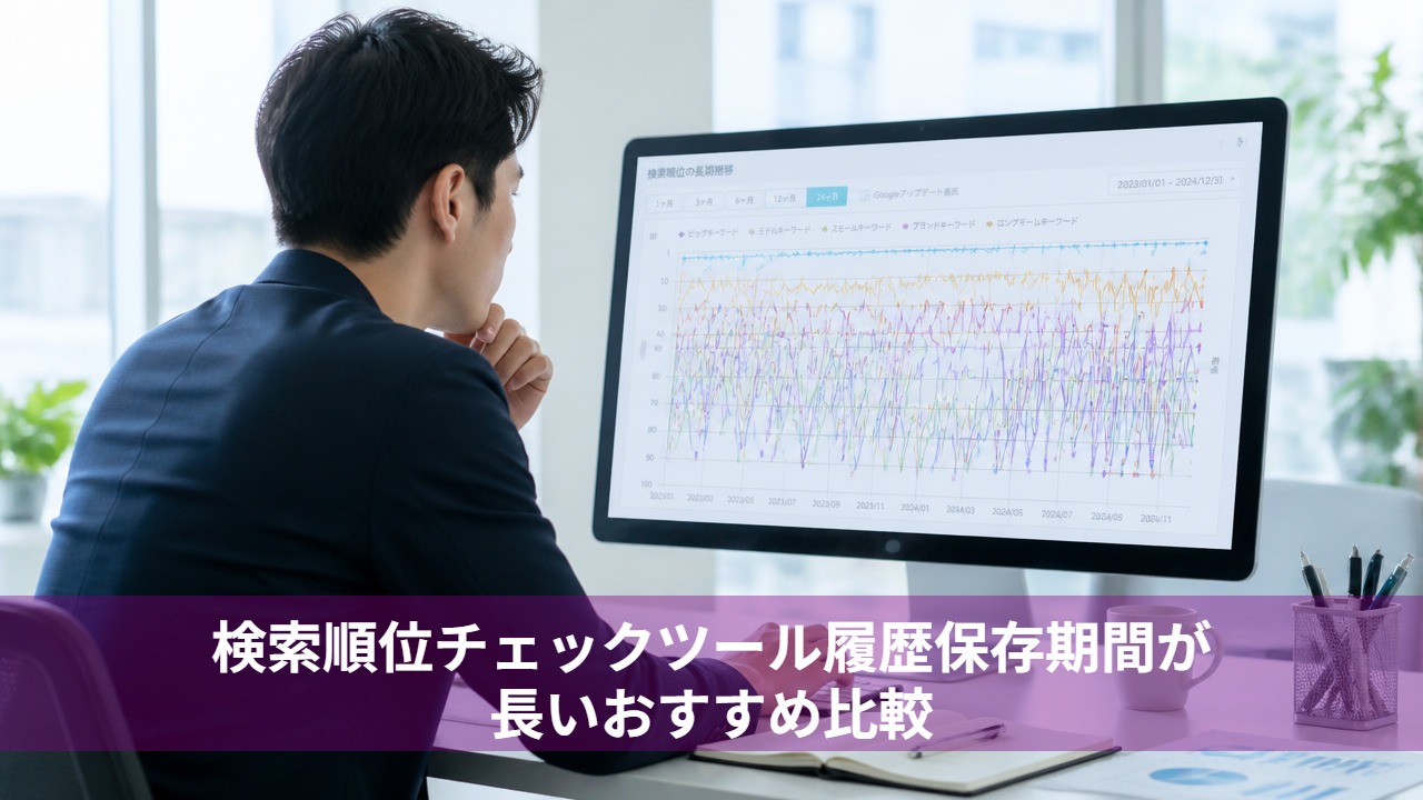 検索順位チェックツール履歴保存期間が長いおすすめ比較