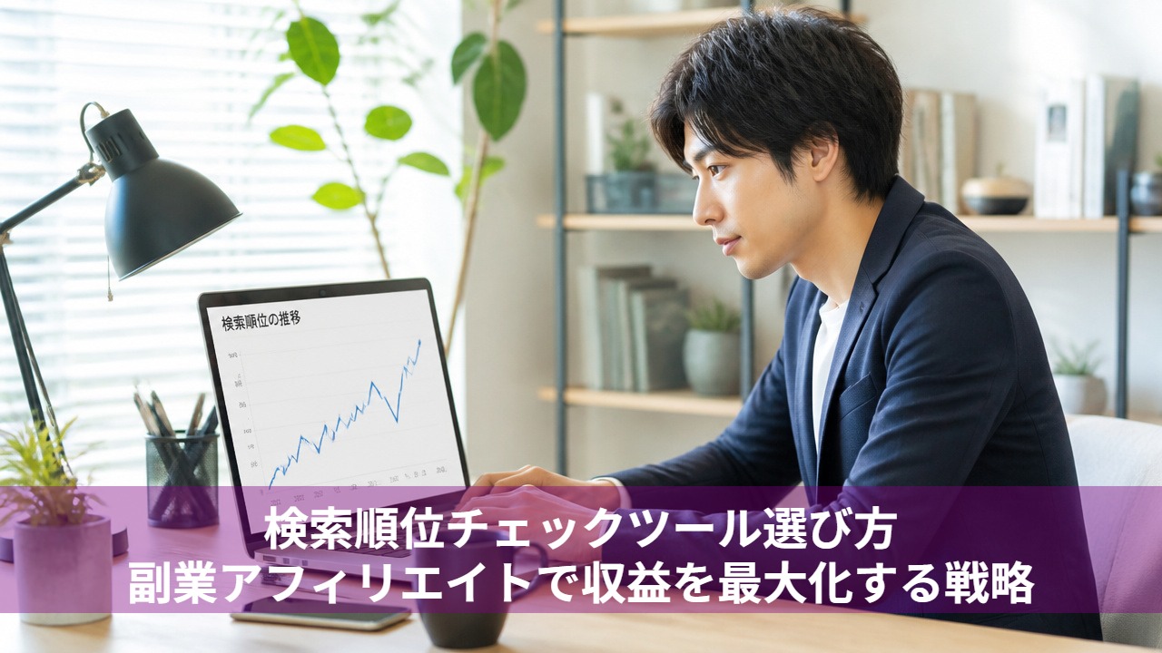検索順位チェックツール選び方｜副業アフィリエイトで収益を最大化する戦略