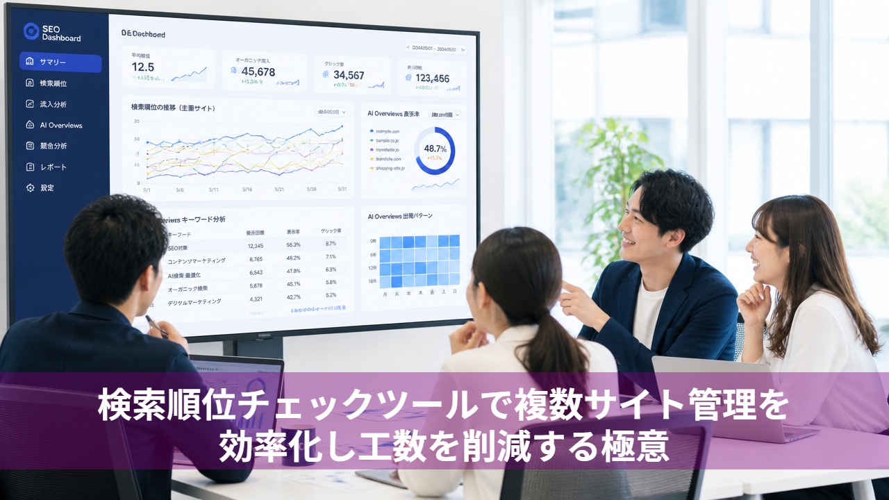 検索順位チェックツールで複数サイト管理を効率化し工数を削減する極意
