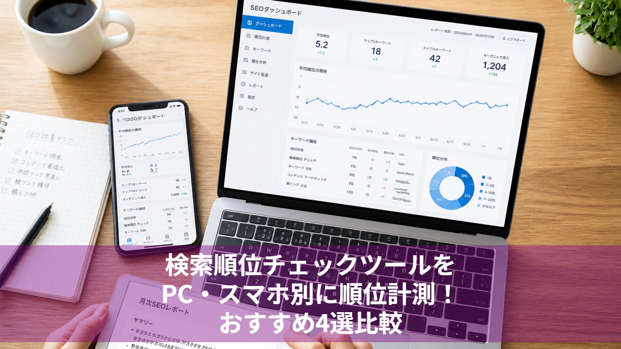 検索順位チェックツールをPC・スマホ別に順位計測！おすすめ4選比較