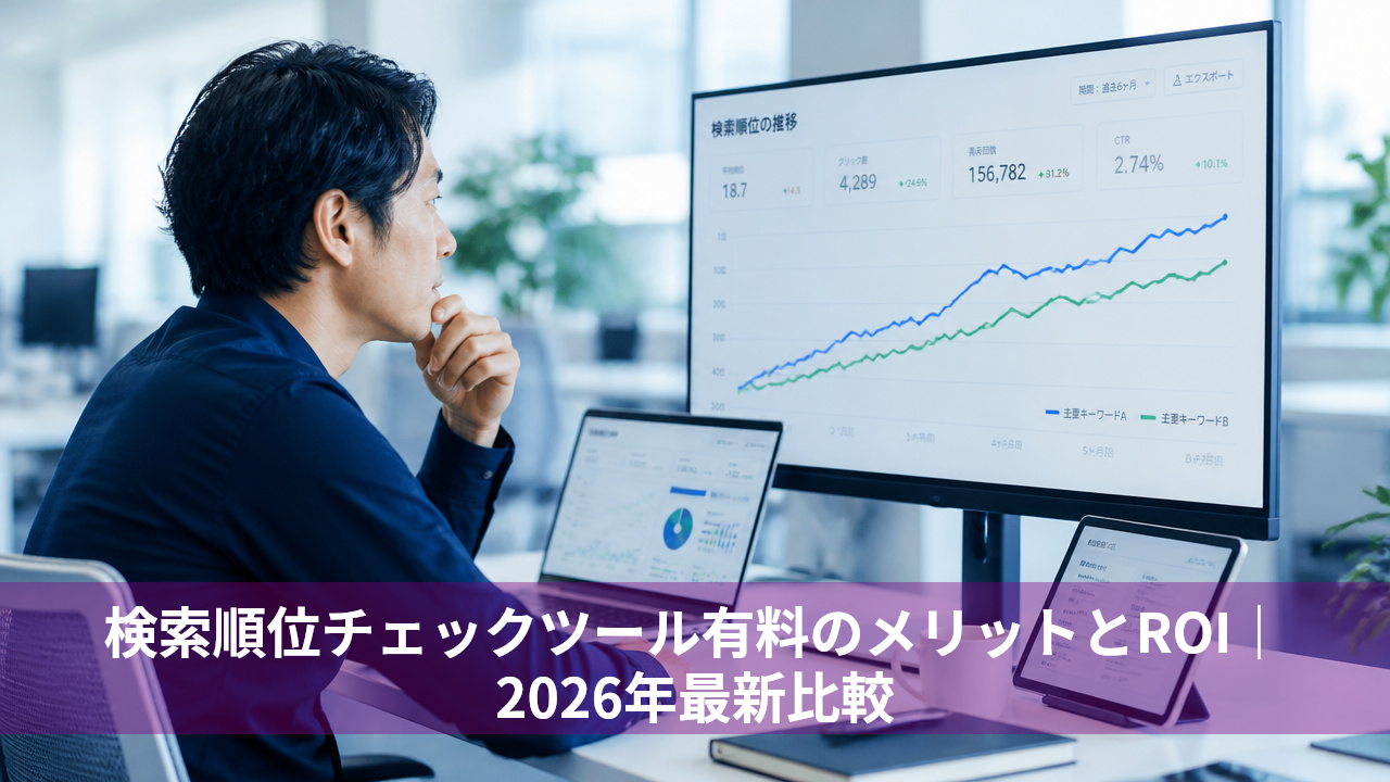 検索順位チェックツール有料のメリットとROI｜2026年最新比較