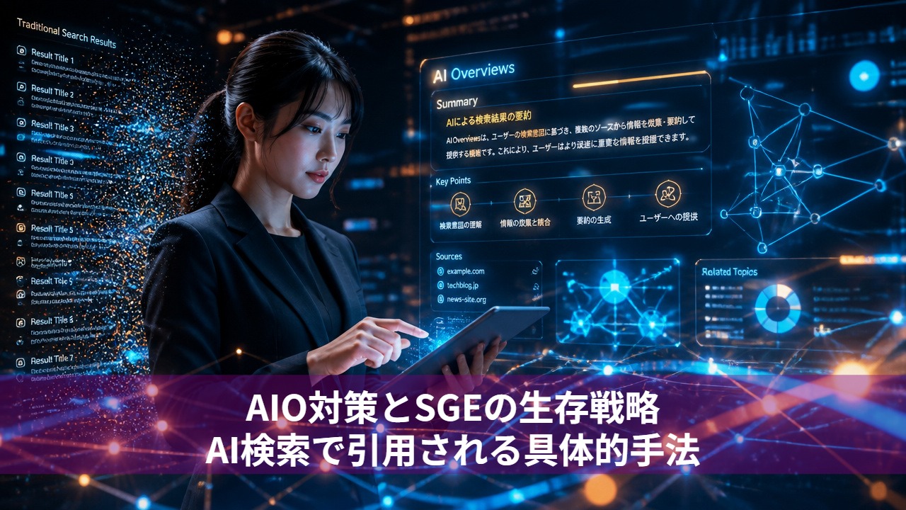 AIO対策とSGEの生存戦略｜AI検索で引用される具体的手法