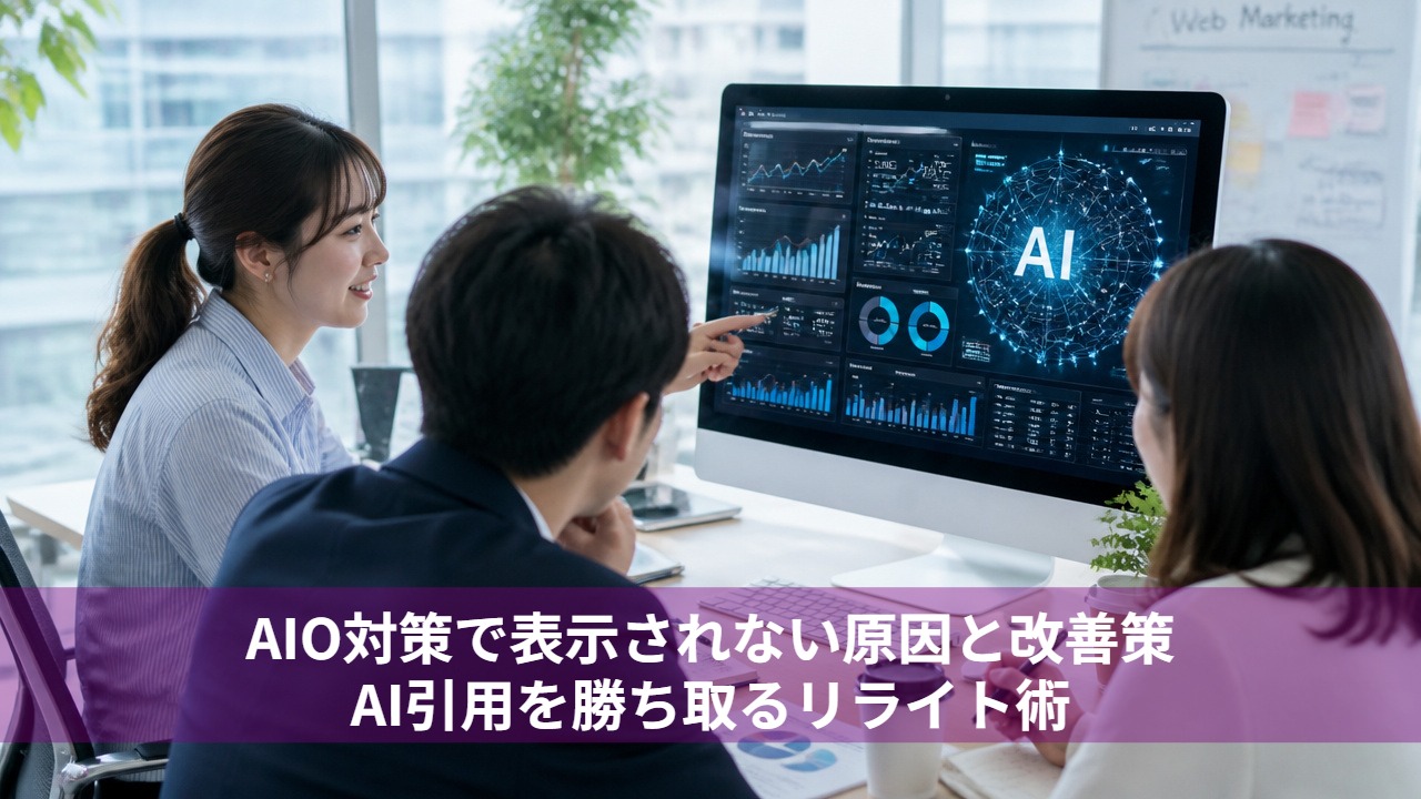 AIO対策で表示されない原因と改善策｜AI引用を勝ち取るリライト術