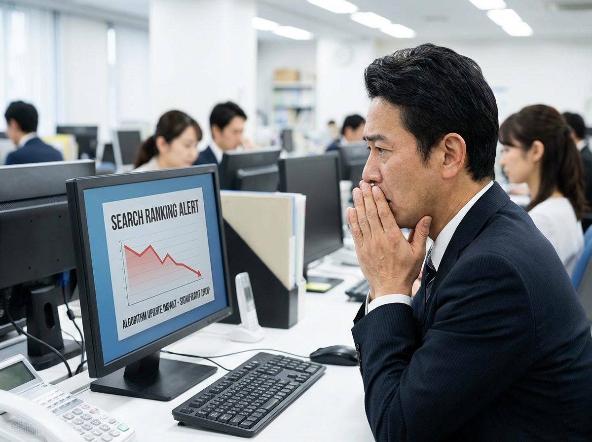 順位下落にショックを受けるビジネスパーソン